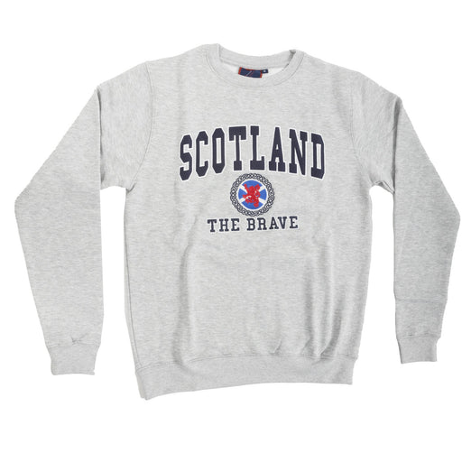 Sweatshirt Emb. Scot/Celtic/ Flag/ Lion - Heritage Of Scotland - GREY