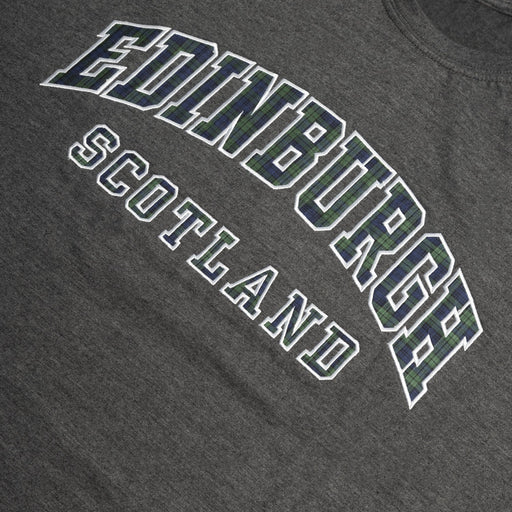 T-Shirts Emb Edin/Scot Blackwatch Sleeve - Heritage Of Scotland - CHARCOAL