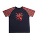 T-Shirts Emb Lion/Scotland Tartan Sleeve - Heritage Of Scotland - NAVY