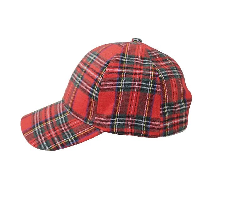 Red Tartan Baseball Cap, Scottish Baseball Cap