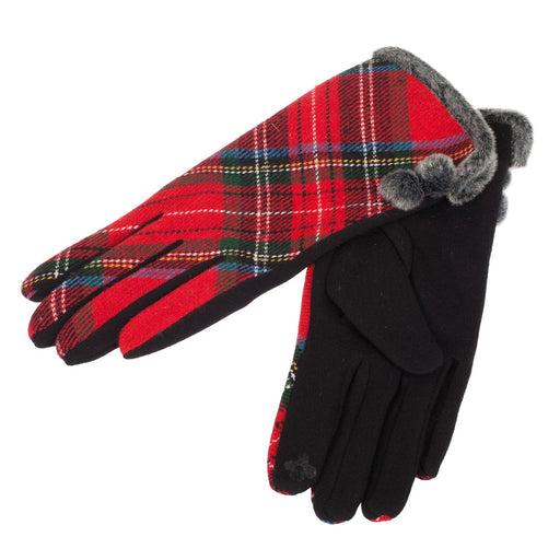 Tartan Glove Pompom - Heritage Of Scotland - RED