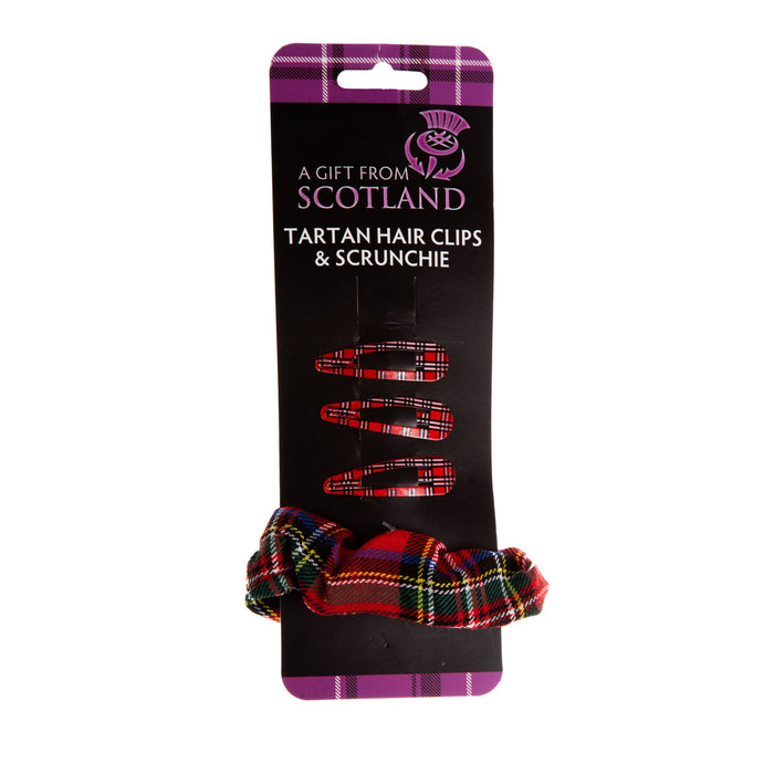 Tartan Hair Accessories Scrunchy/4 Clips - Heritage Of Scotland - N/A