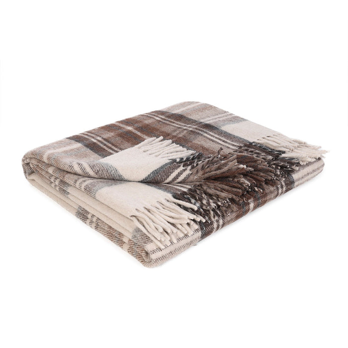 Tartan King Size Blanket Stewart Natural Dress - Heritage Of Scotland - STEWART NATURAL DRESS