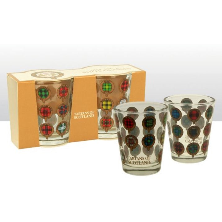 Tartans Of Scotland Shot Glass Set Of 2 Heritage of Scotland
