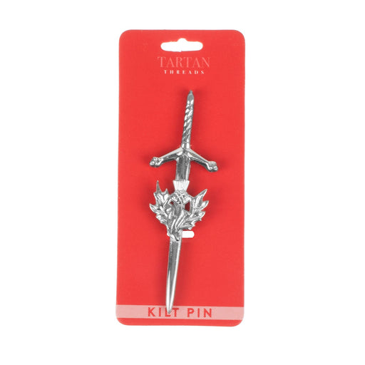 Thistle Sword Kilt Pin Chrome - Heritage Of Scotland - CHROME
