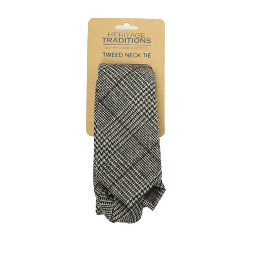 Tweed Tie - Prince Of Wales Check - Grey - Heritage Of Scotland - NA