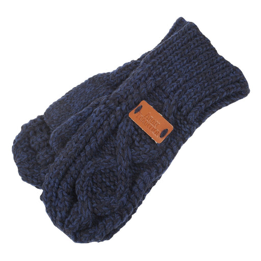 Women's Aran Traditions Knitted Mittens Navy - Heritage Of Scotland - Navy