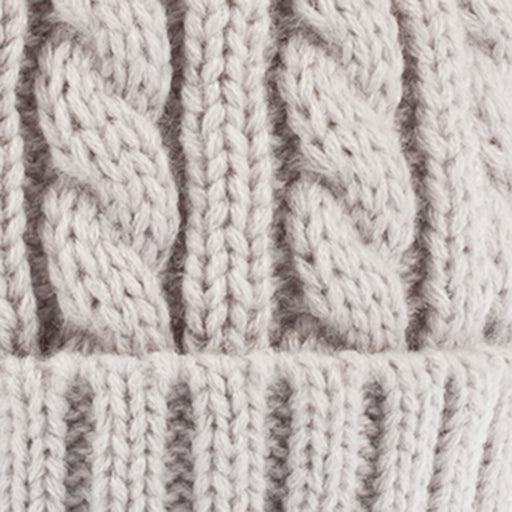 Women's Cable Pom Pom Hat Light Grey/Grey - Heritage Of Scotland - LIGHT GREY/GREY