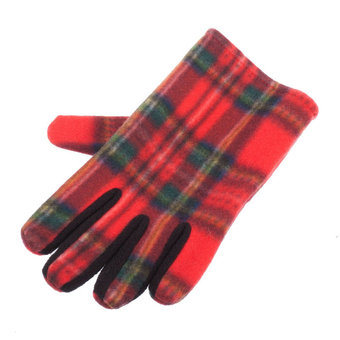 Women's Fleece Tartan Gloves Stewart Royal - Heritage Of Scotland - STEWART ROYAL