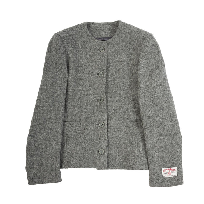 Women's Harris Tweed Grace Jacket Plain Grey - Heritage Of Scotland - PLAIN GREY