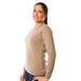 Women's Hawick Knitwear Cashmere Crew N Dark Natural - Heritage Of Scotland - DARK NATURAL
