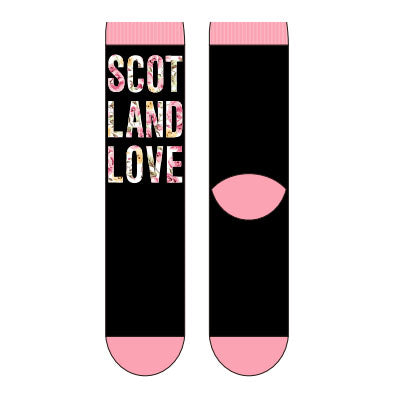 Womens Socks Rose - Heritage Of Scotland - BLACK/PINK CHECK