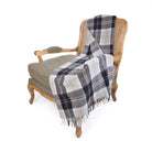 Wool Blend Tartan Knee Blanket Bannockbane Silver - Heritage Of Scotland - BANNOCKBANE SILVER