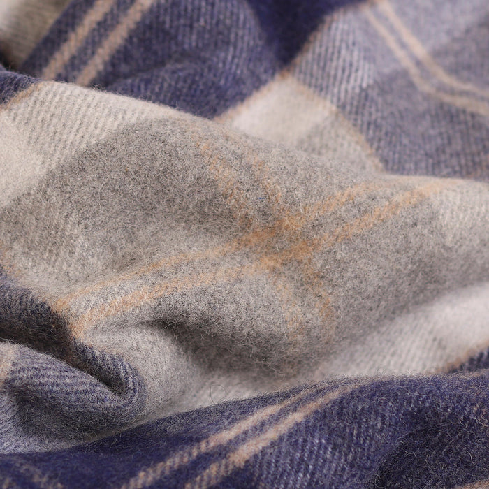 Wool Blend Tartan Knee Blanket Bannockbane Silver - Heritage Of Scotland - BANNOCKBANE SILVER