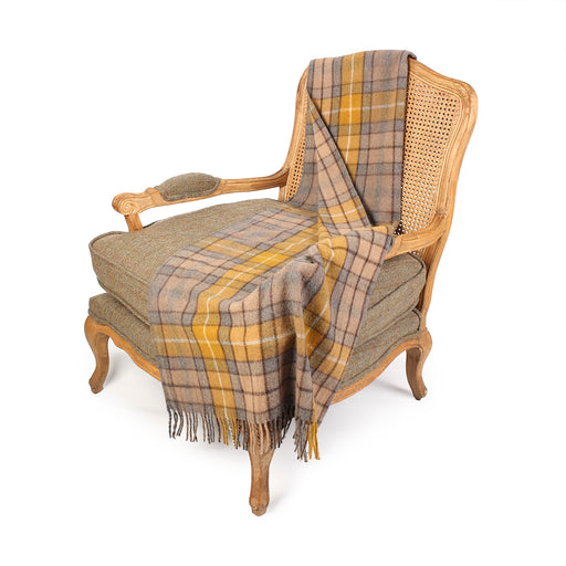 Wool Blend Tartan Knee Blanket Buchanan Natural - Heritage Of Scotland - BUCHANAN NATURAL