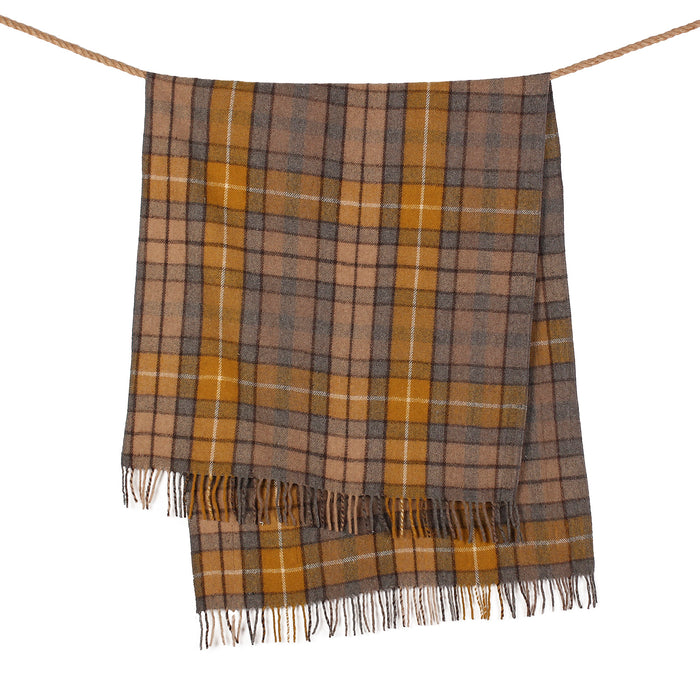 Wool Blend Tartan Knee Blanket Buchanan Natural - Heritage Of Scotland - BUCHANAN NATURAL