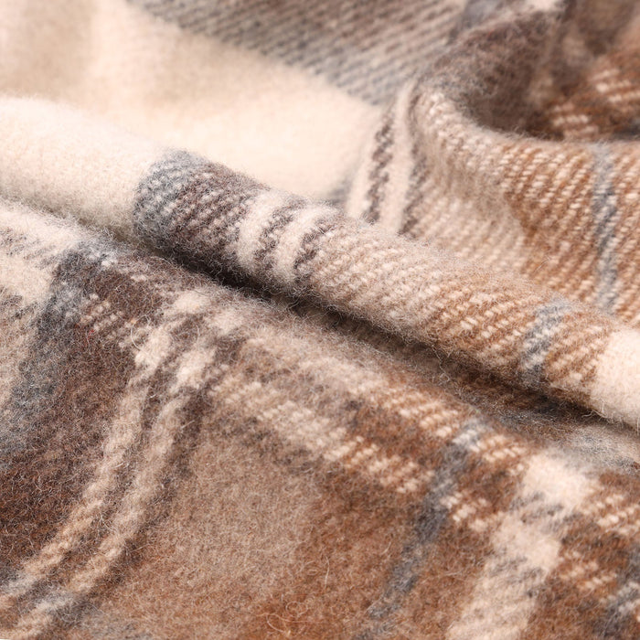 Wool Blend Tartan Knee Blanket Stewart Natural Dress - Heritage Of Scotland - STEWART NATURAL DRESS