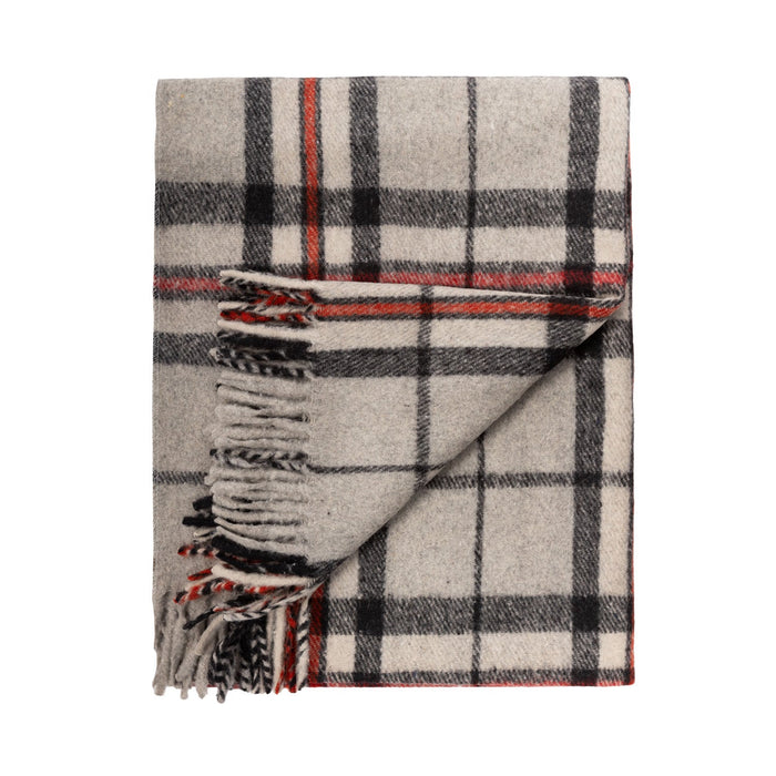 Wool Blend Tartan Knee Blanket Thomson Grey - Heritage Of Scotland - THOMSON GREY